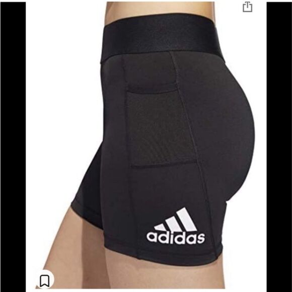 Adidas Alphaskin | Women’s Black Spandex Athletic Volleyball Training Shorts - Picture 3 of 5
